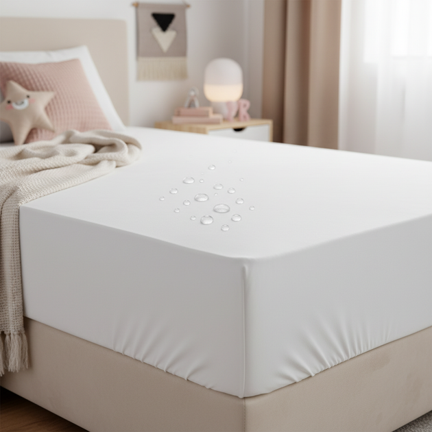 Ochraniacz z widocznymi bokami materaca